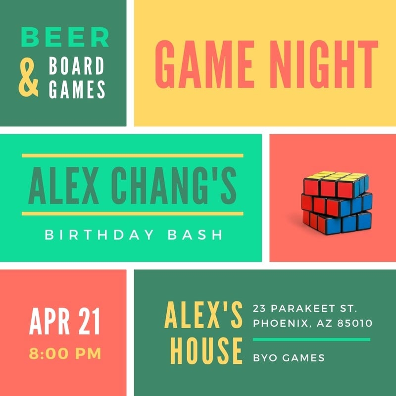 Free Custom Printable Game Night Invitation Templates Canva