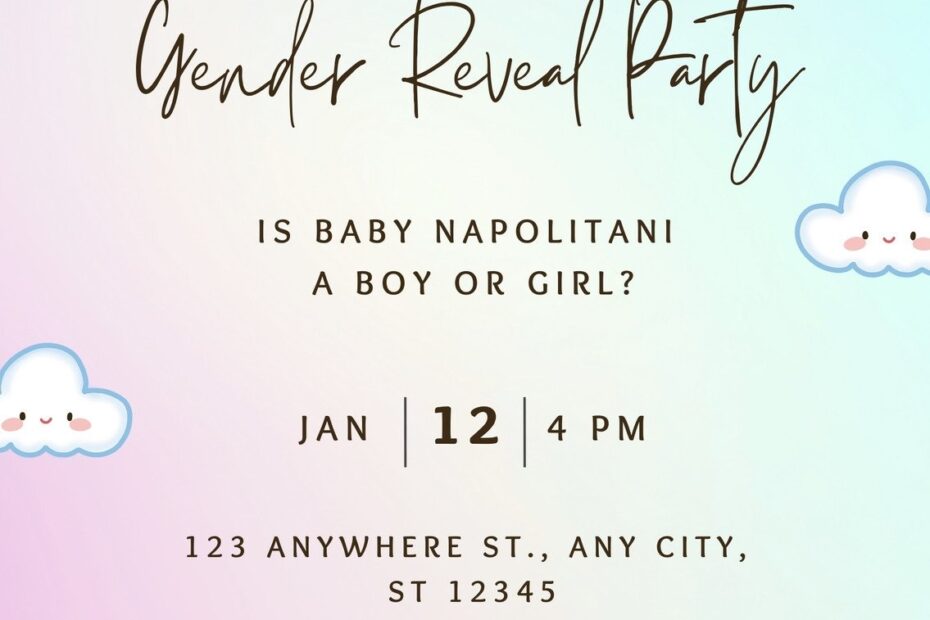 Free Custom Printable Gender Reveal Invitation Templates Canva