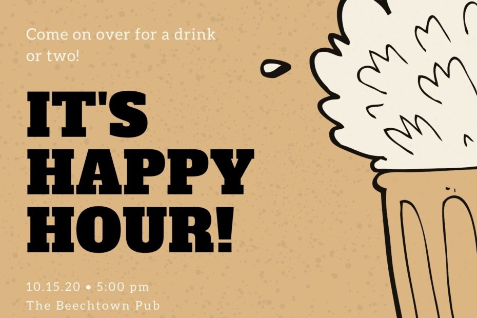 Free Custom Printable Happy Hour Invitation Templates Canva