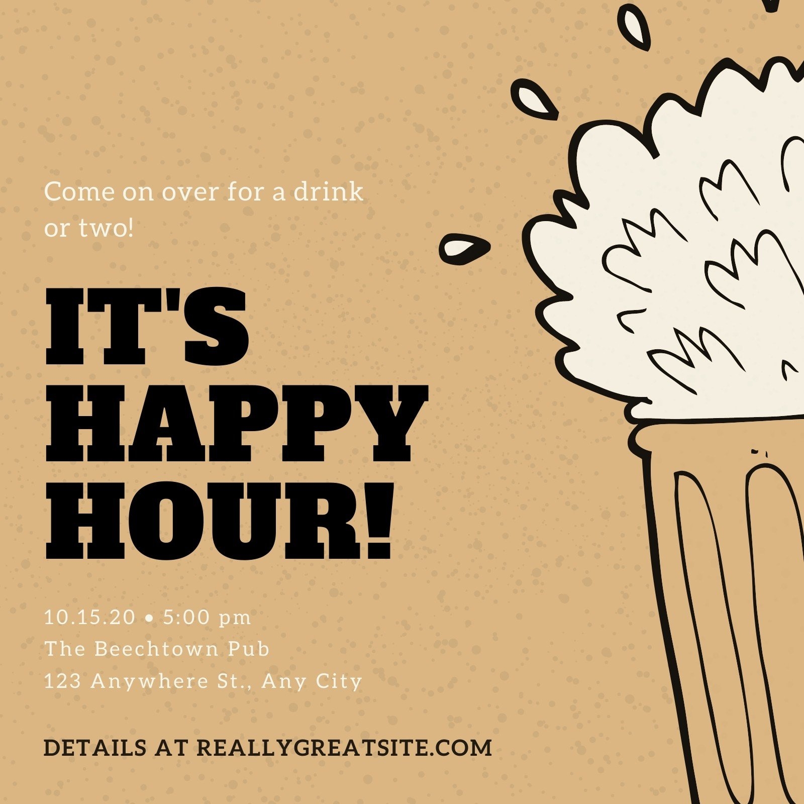 Free Custom Printable Happy Hour Invitation Templates Canva