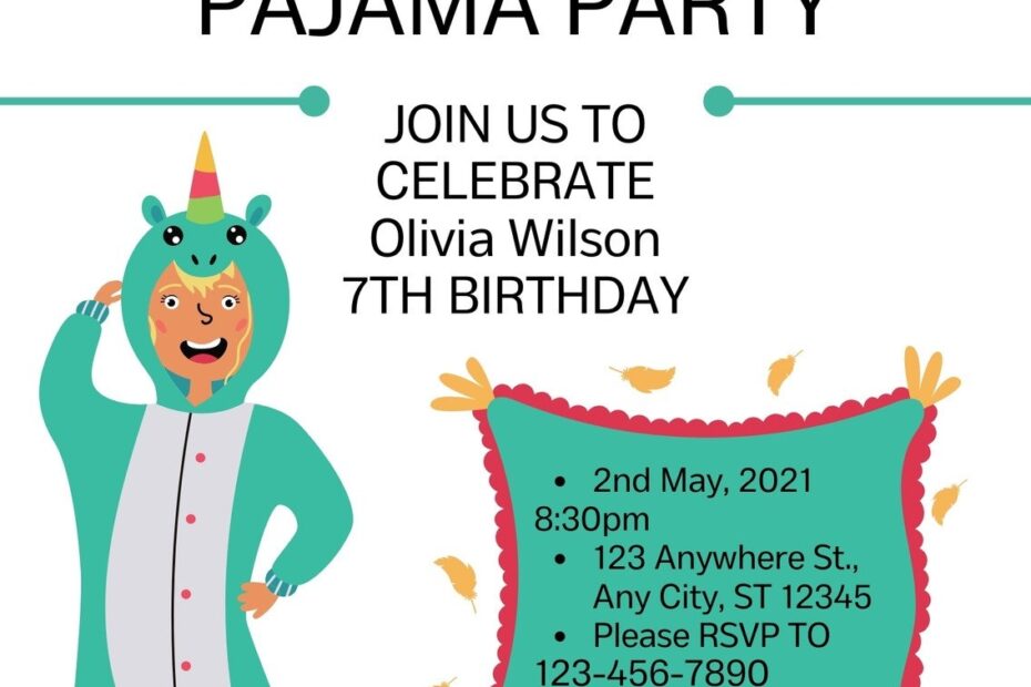 Free Custom Printable Pajama Party Invitation Templates Canva