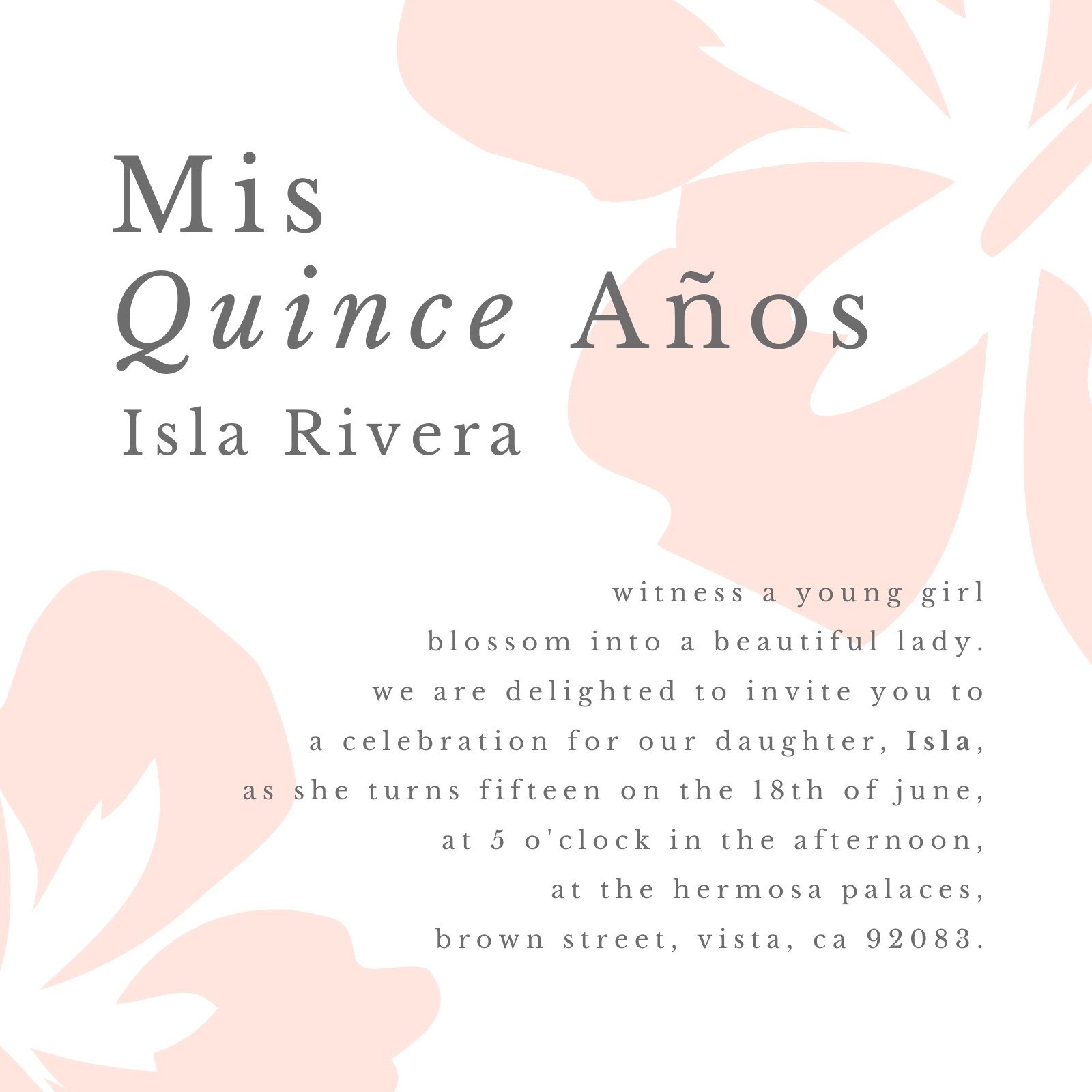 Free Custom Printable Quincea era Invitation Templates Canva