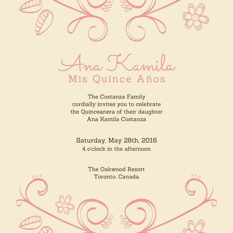 Free Custom Printable Quincea era Invitation Templates Canva