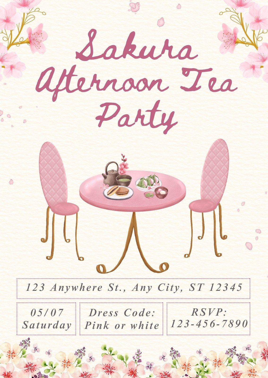 Free Custom Printable Tea Party Invitation Templates Canva