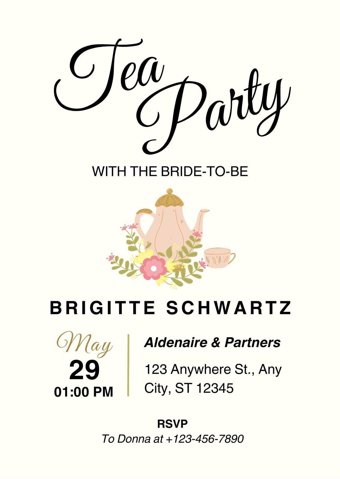 Free Custom Printable Tea Party Invitation Templates Canva