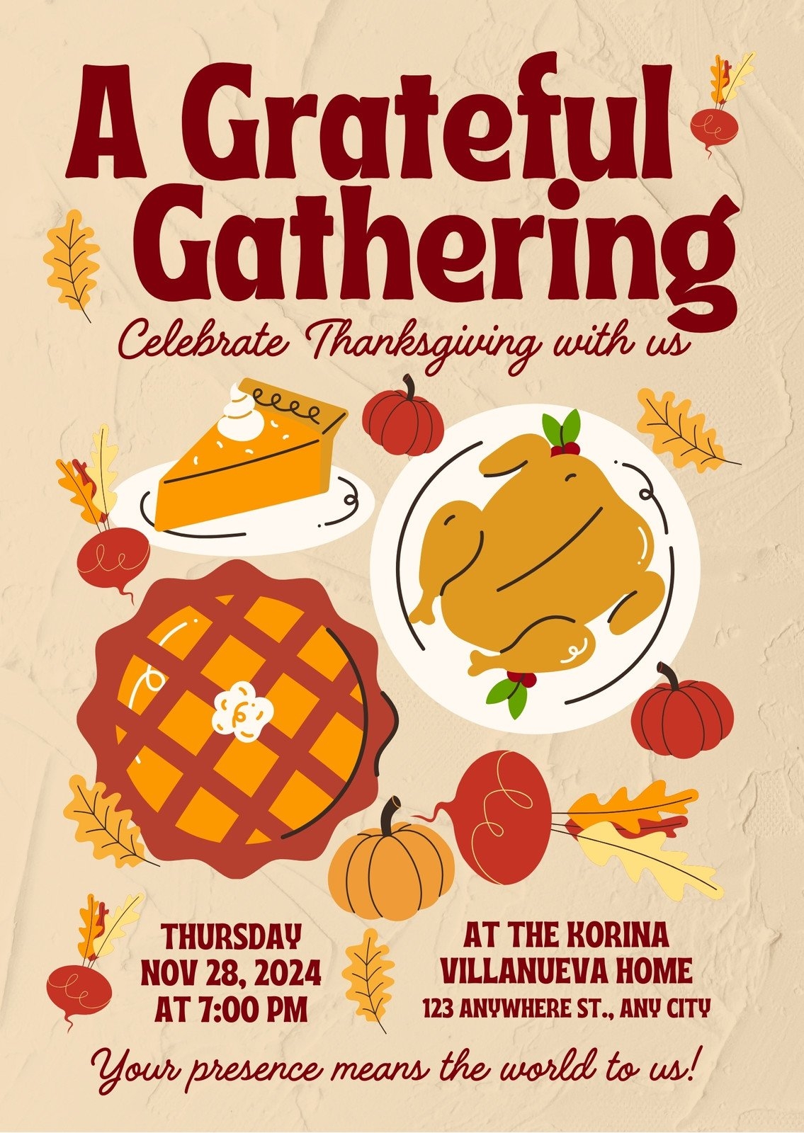Free Custom Printable Thanksgiving Invitation Templates Canva