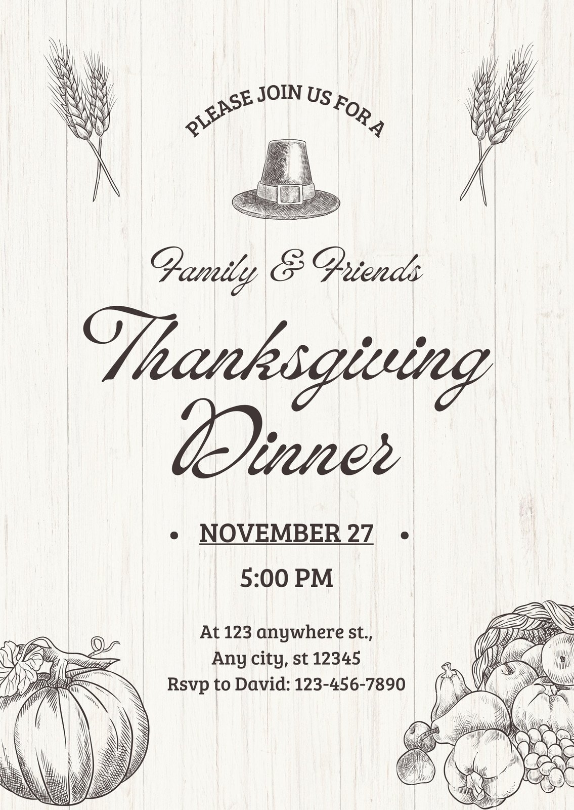 Free Custom Printable Thanksgiving Invitation Templates Canva