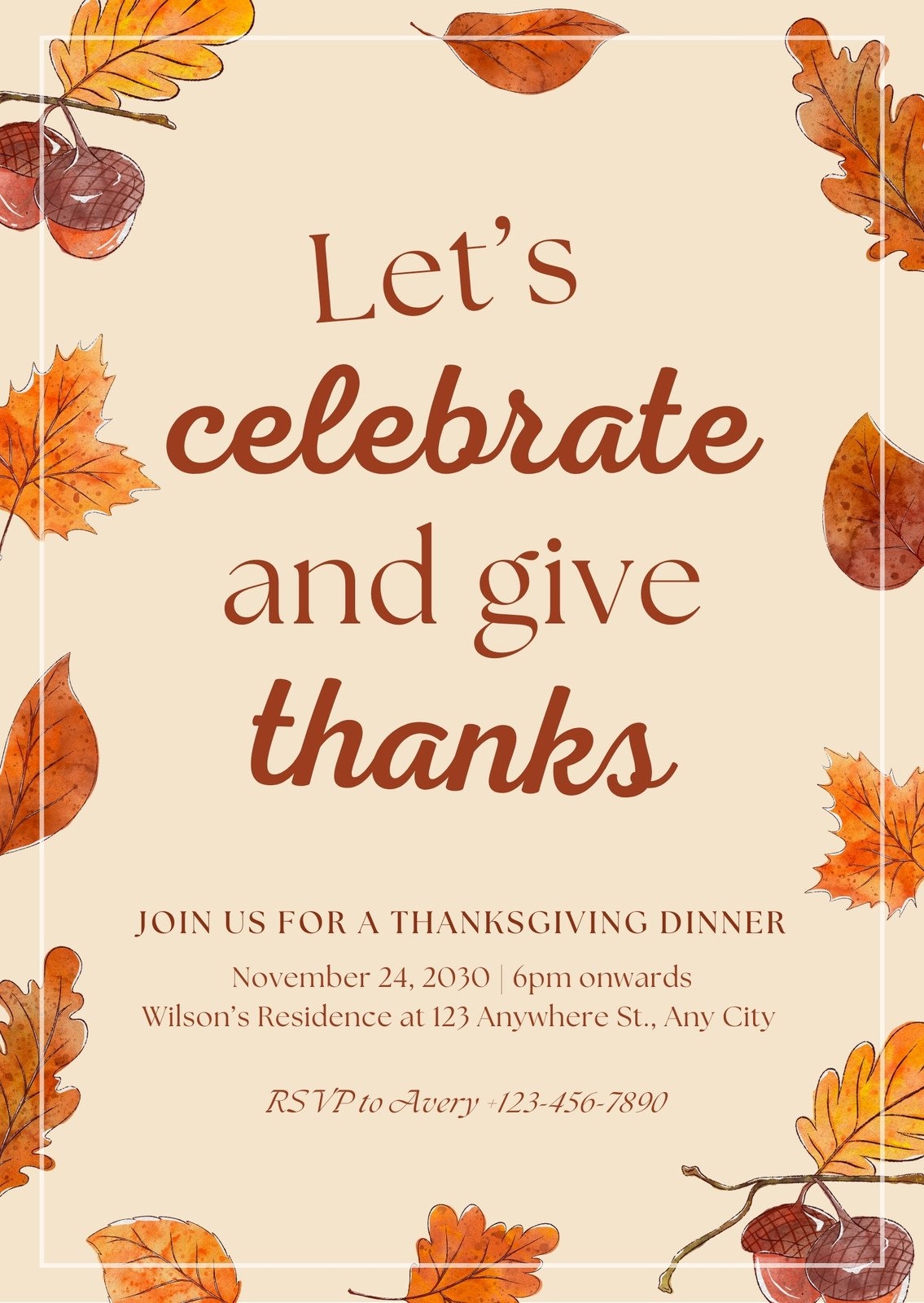 Free Custom Printable Thanksgiving Invitation Templates Canva