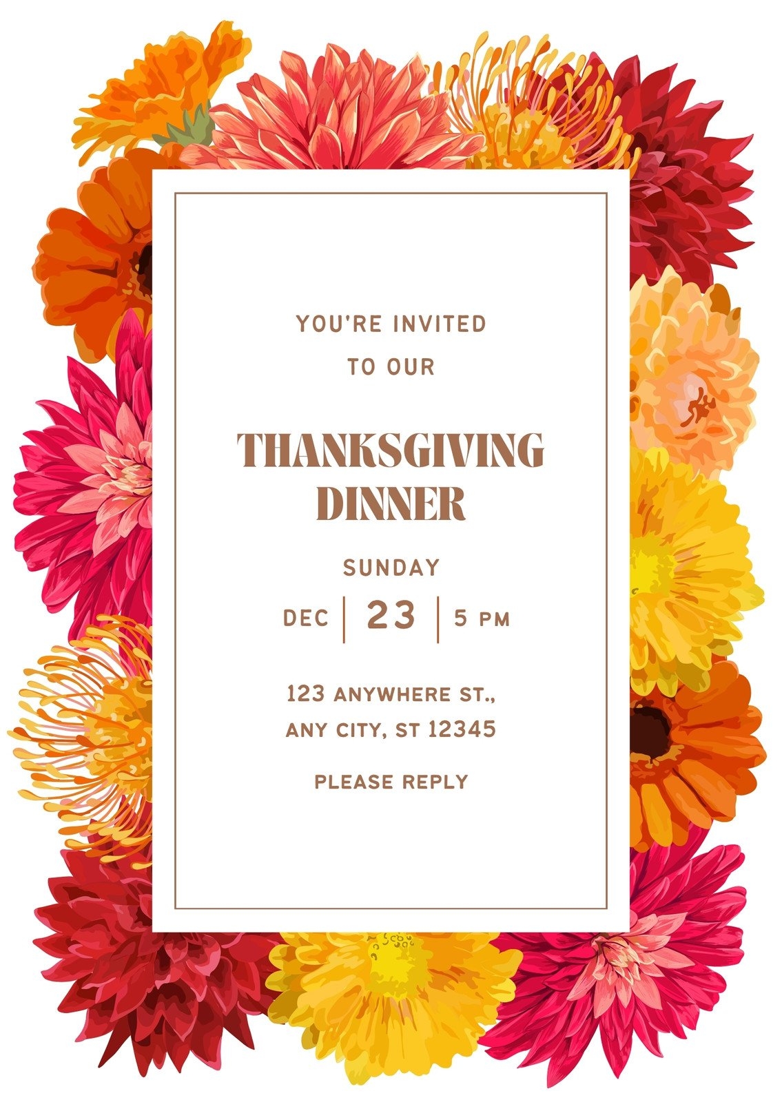 Free Custom Printable Thanksgiving Invitation Templates Canva