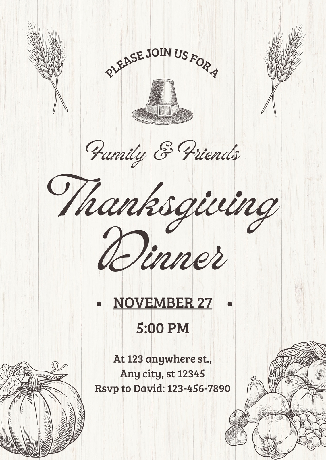 Free Custom Printable Thanksgiving Invitation Templates Canva