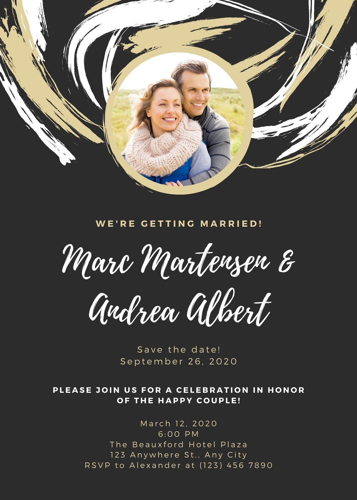Free Custom Printable Wedding Announcement Templates Canva