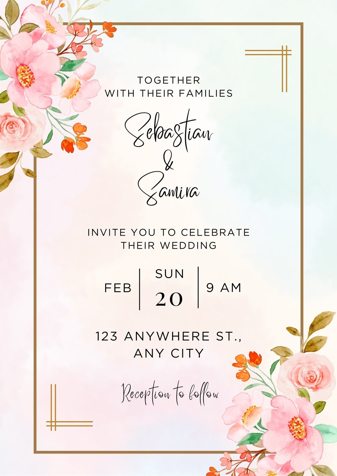 Free Custom Printable Wedding Announcement Templates Canva