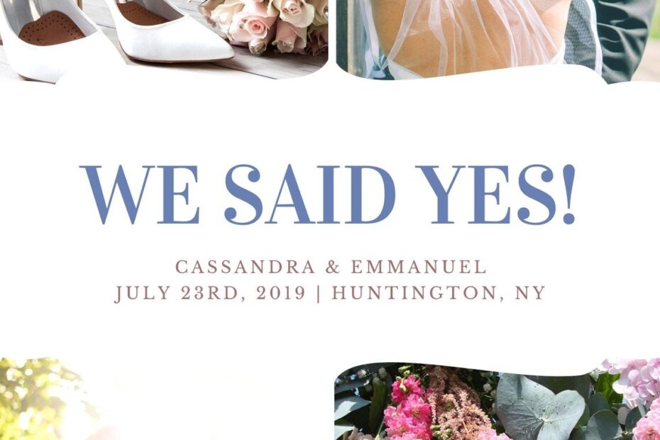 Free Custom Printable Wedding Announcement Templates Canva