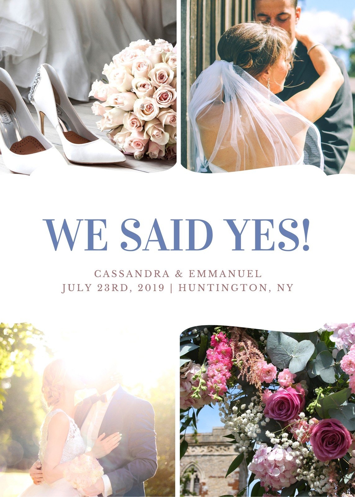 Free Custom Printable Wedding Announcement Templates Canva