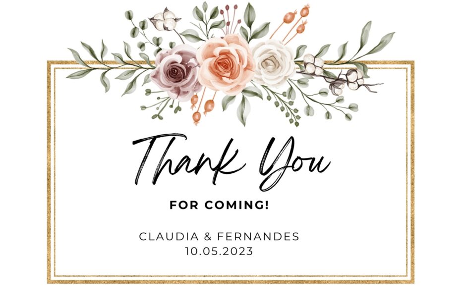 Free Custom Printable Wedding Thank You Card Templates Canva
