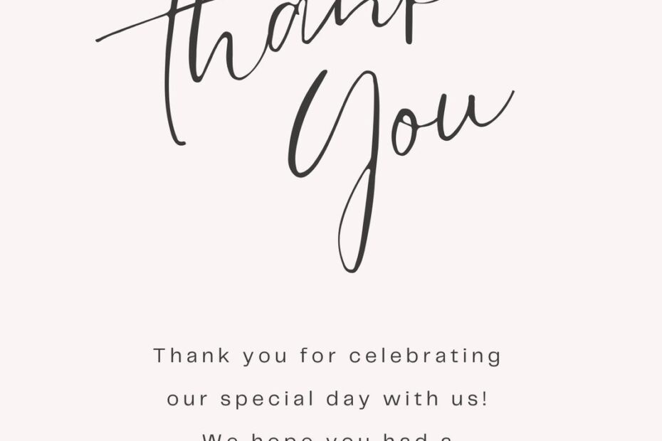 Free Custom Printable Wedding Thank You Card Templates Canva
