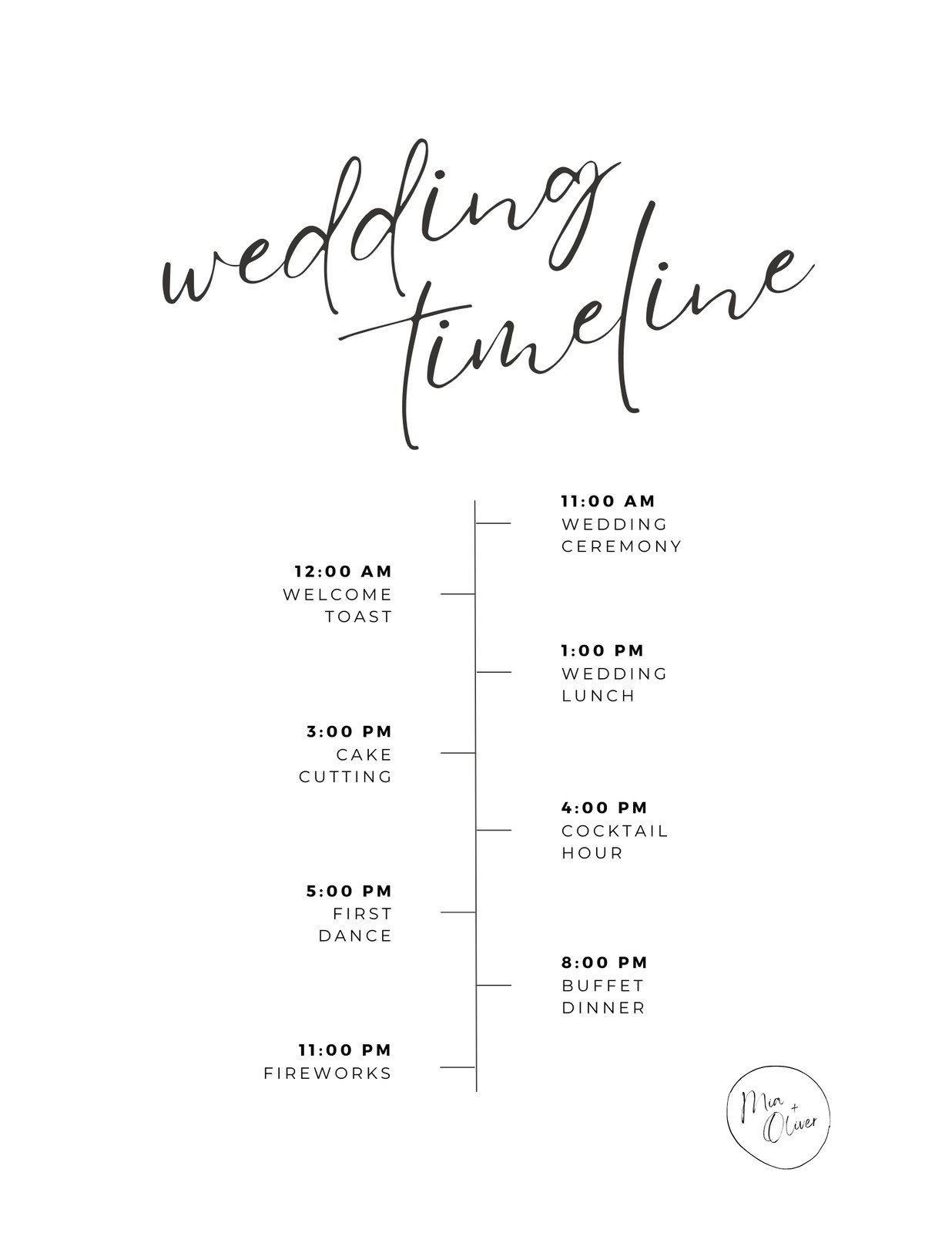 Free Custom Printable Wedding Timeline Planner Templates Canva 