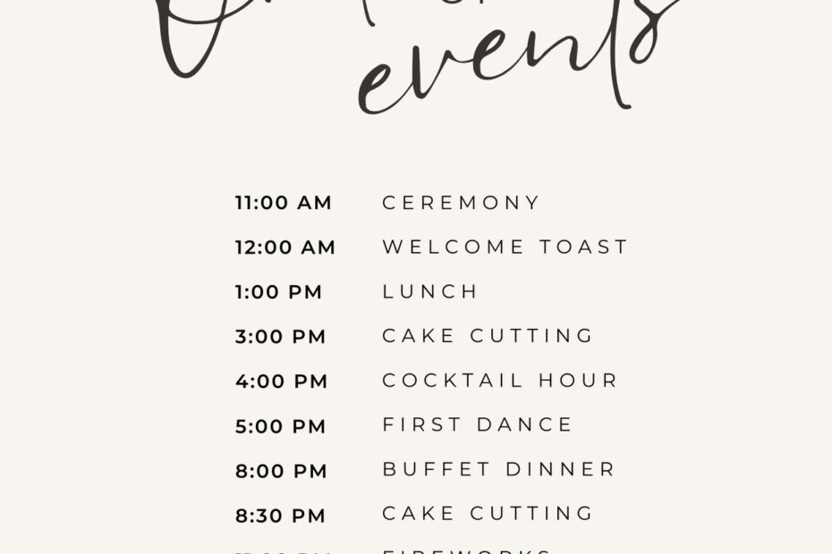 Free Custom Printable Wedding Timeline Planner Templates Canva