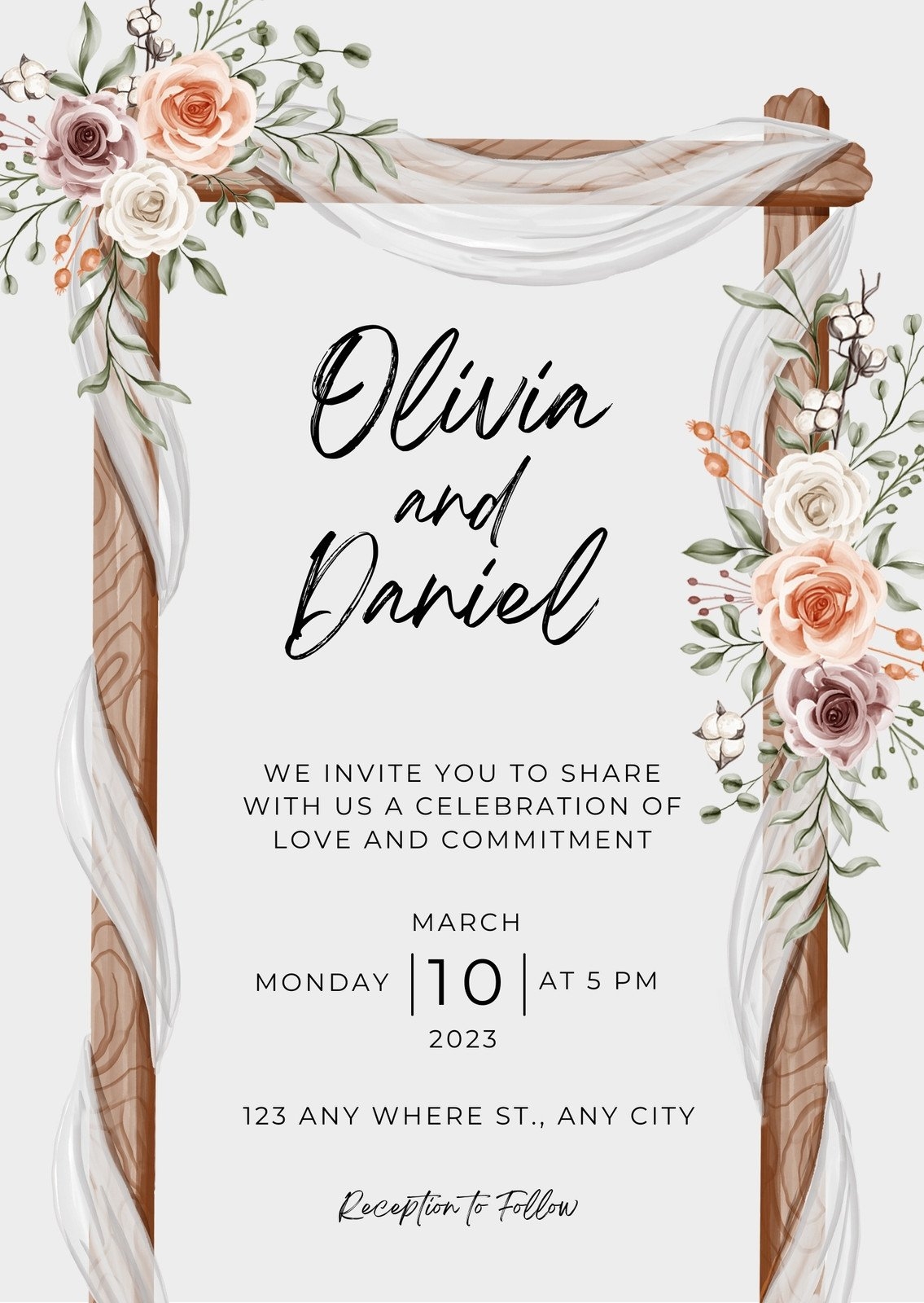 Free Custom Rustic Wedding Invitation Templates Canva Worksheets Library