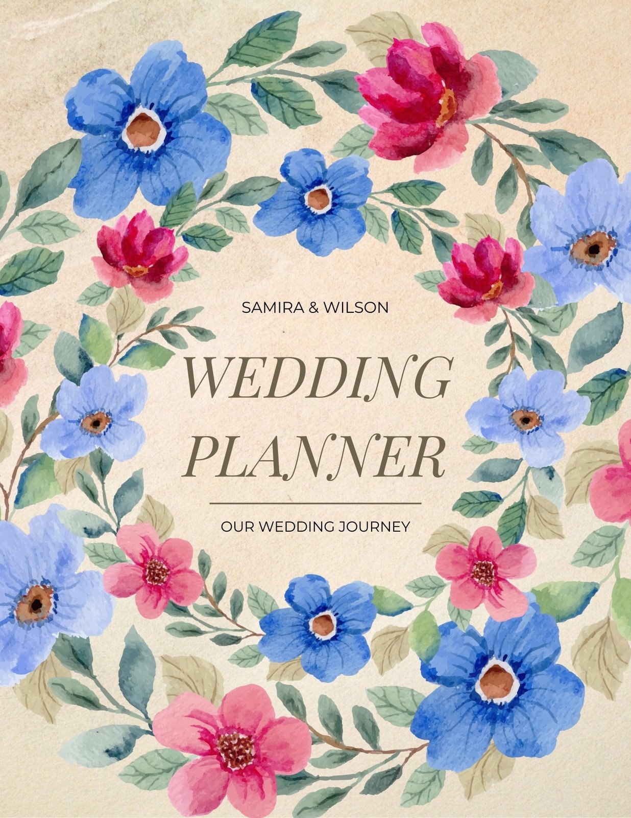 Free Customizable Wedding Planner Cover Templates Canva