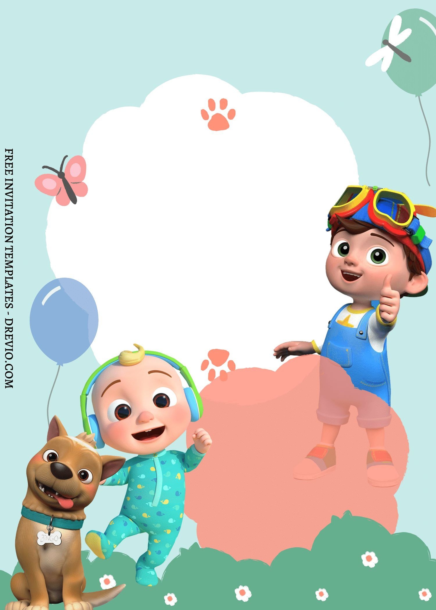 FREE EDITABLE 9 Cute Cocomelon Canva Birthday Invitation 