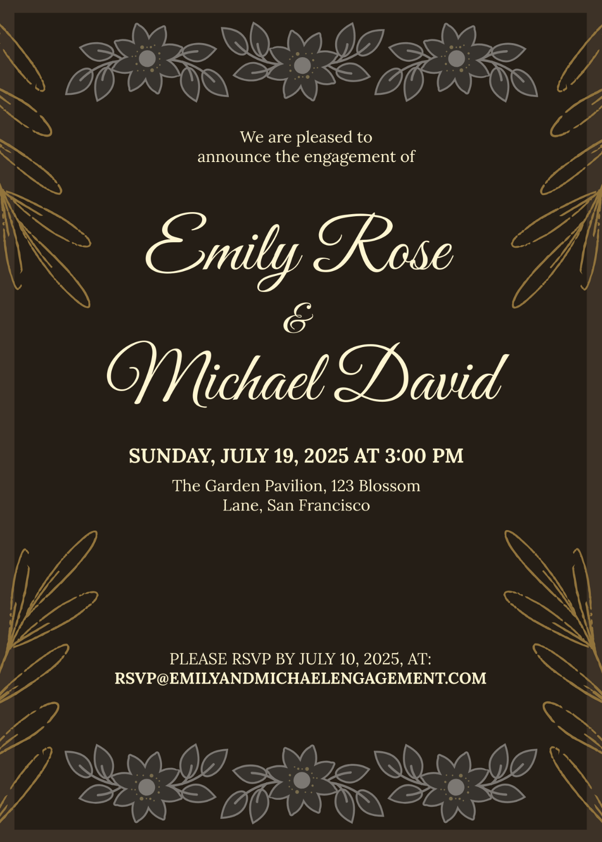 Free Editable Engagement Invitation Template To Edit Online