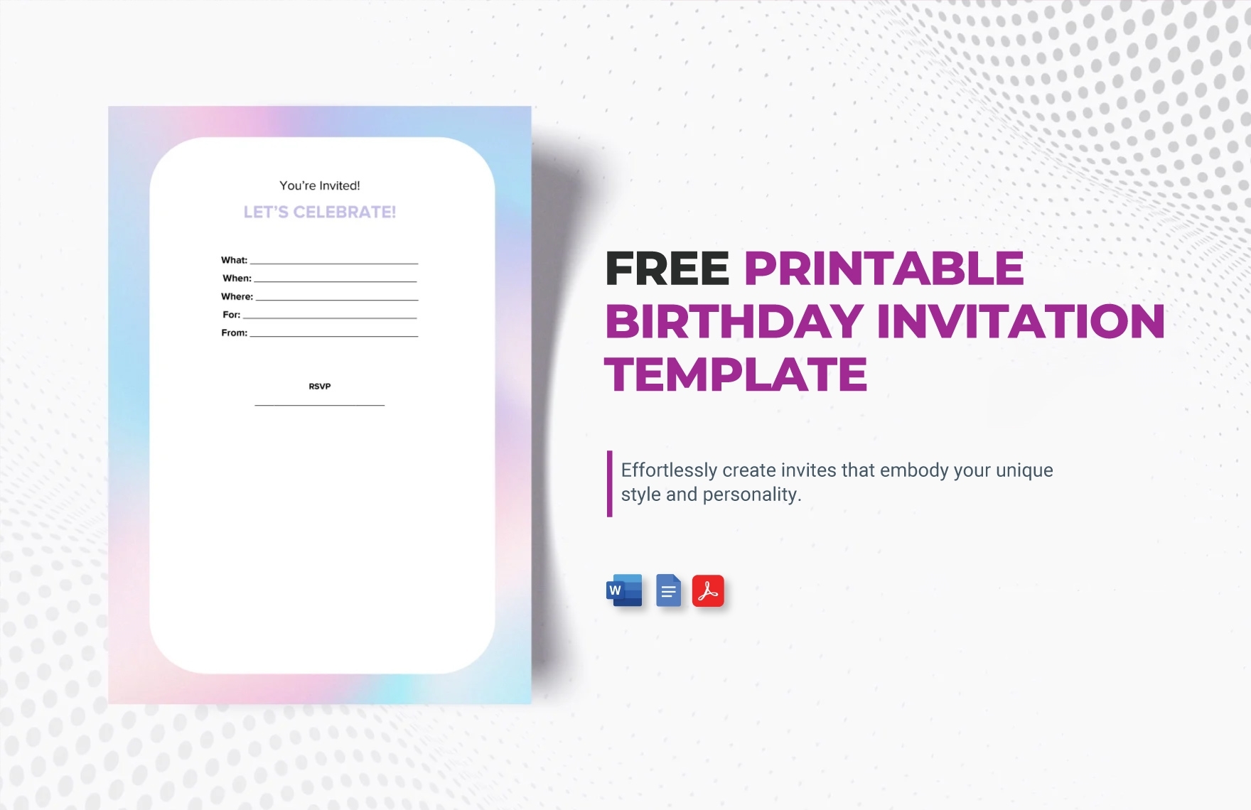 Free Editable Invitation Templates In Google Docs To Download