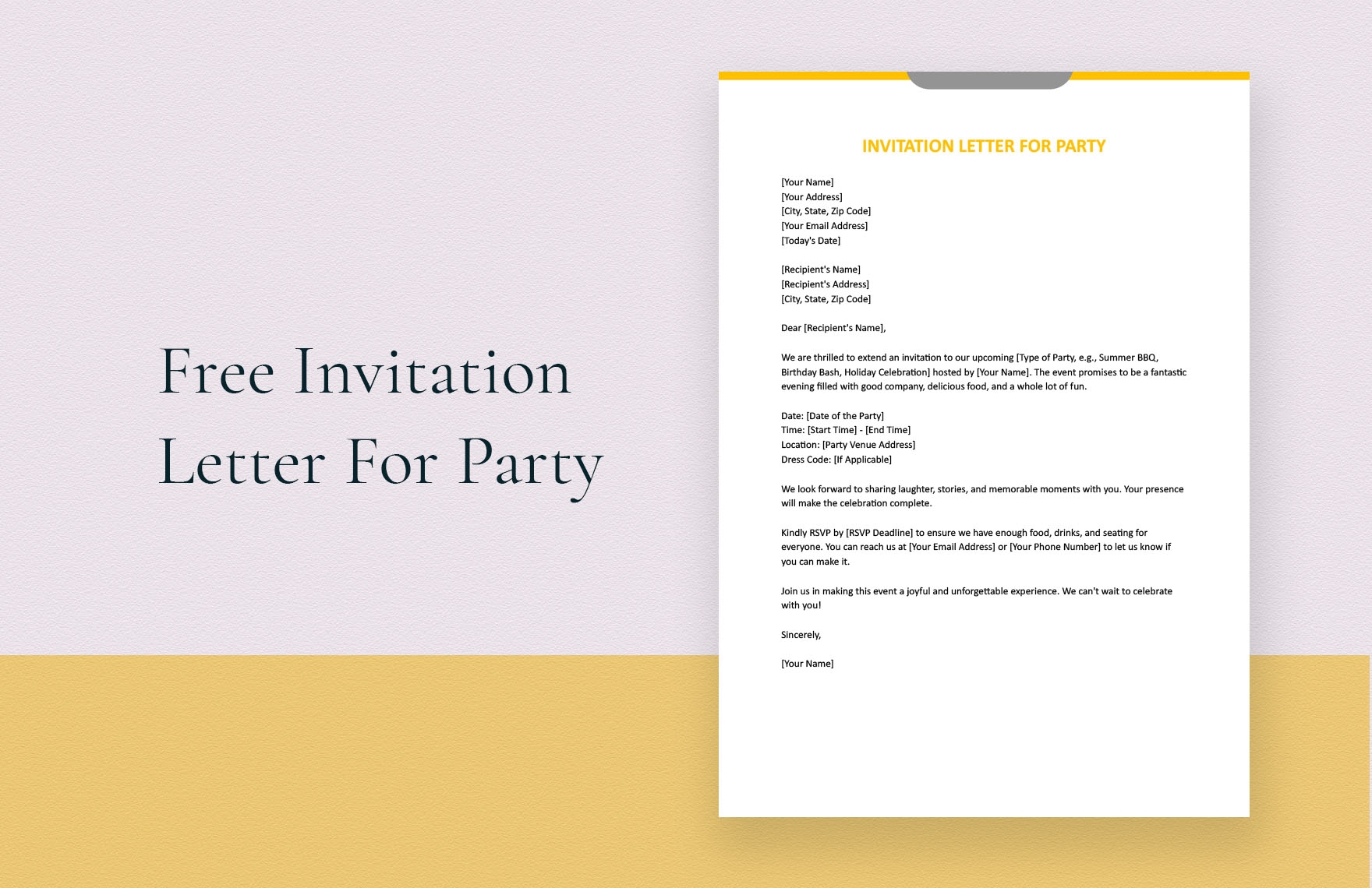 Free Editable Invitation Templates In Google Docs To Download