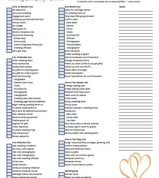 Free Excel Wedding Planning Checklist Template