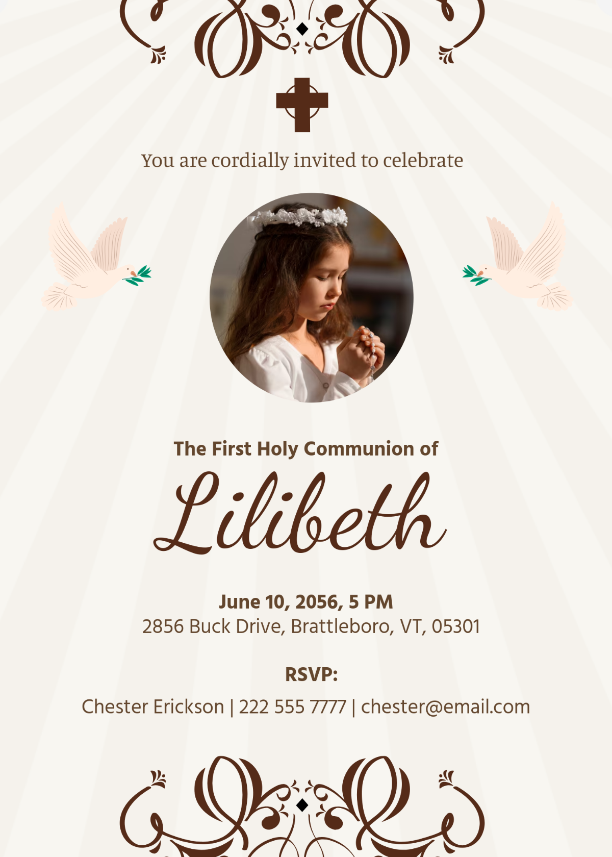 Free First Communion Invitation Templates Editable And Printable