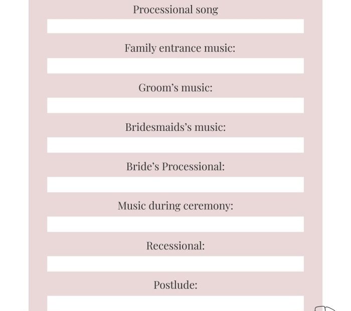 Free Floral Ornamental Wedding DJ Checklist Template