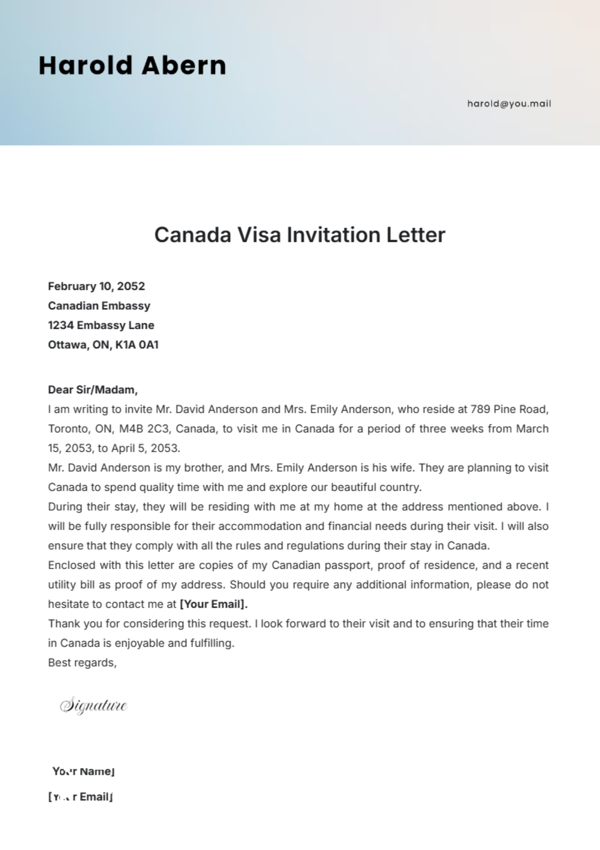 Free Friendly Invitation Letter Template To Edit Online