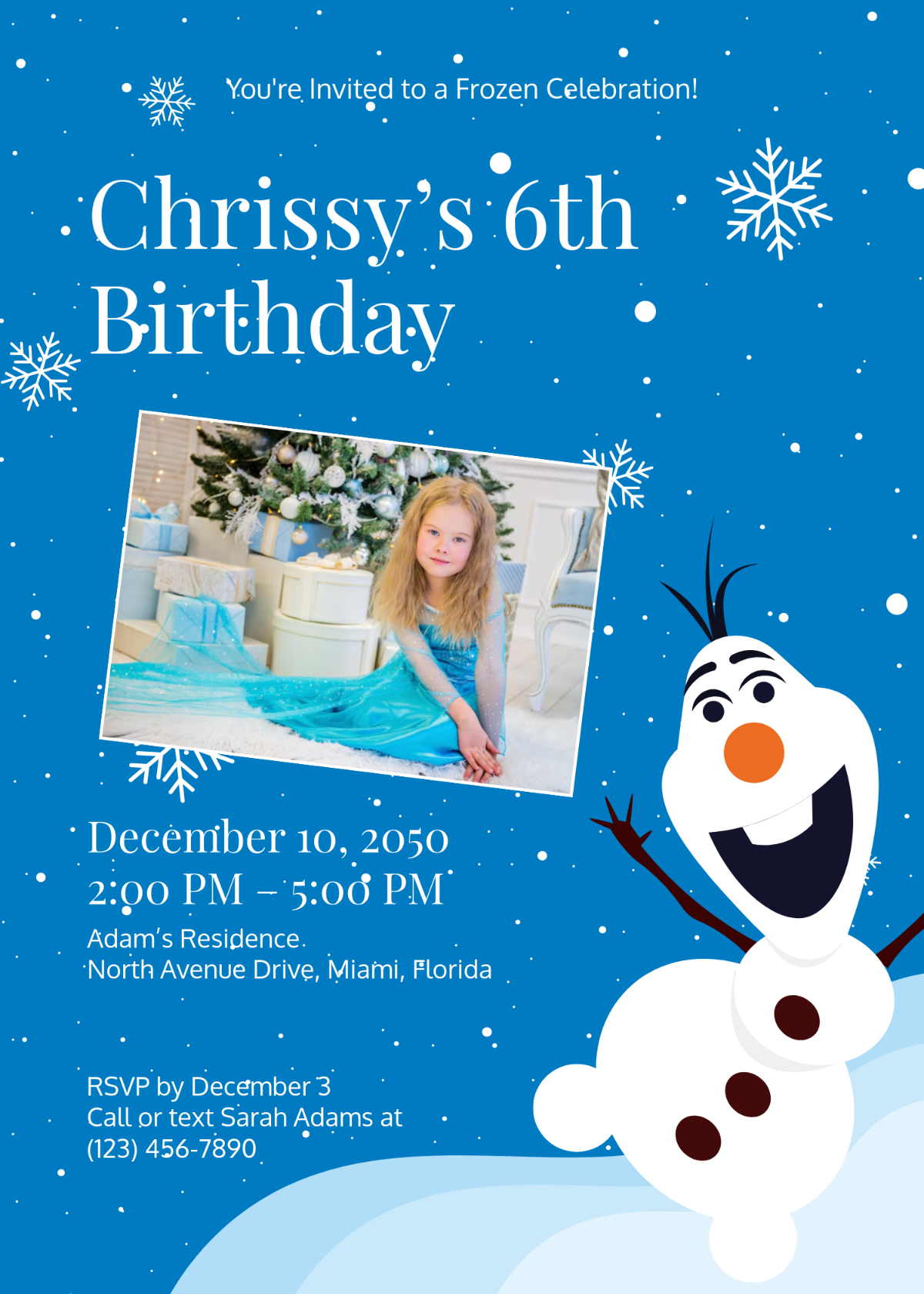 Free Frozen Invitation Templates Editable And Printable