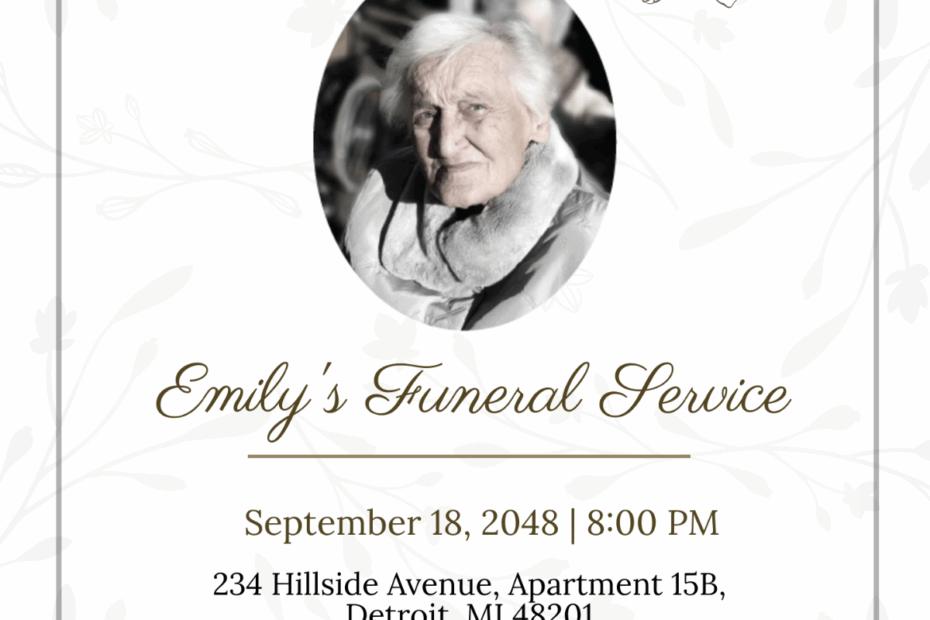 Free Funeral Invitation Templates Editable And Printable