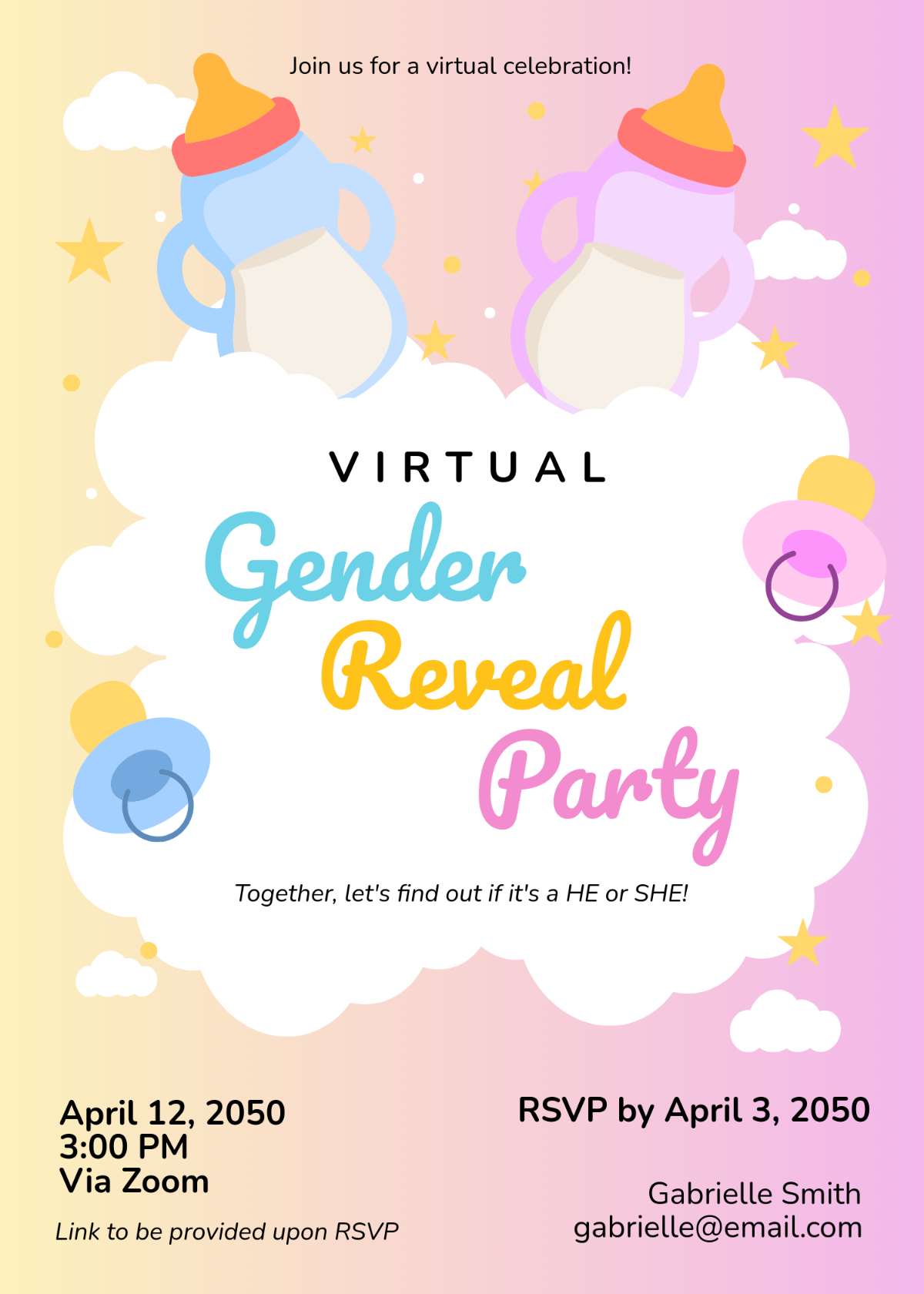 Free Gender Reveal Invitation Templates Editable And Printable