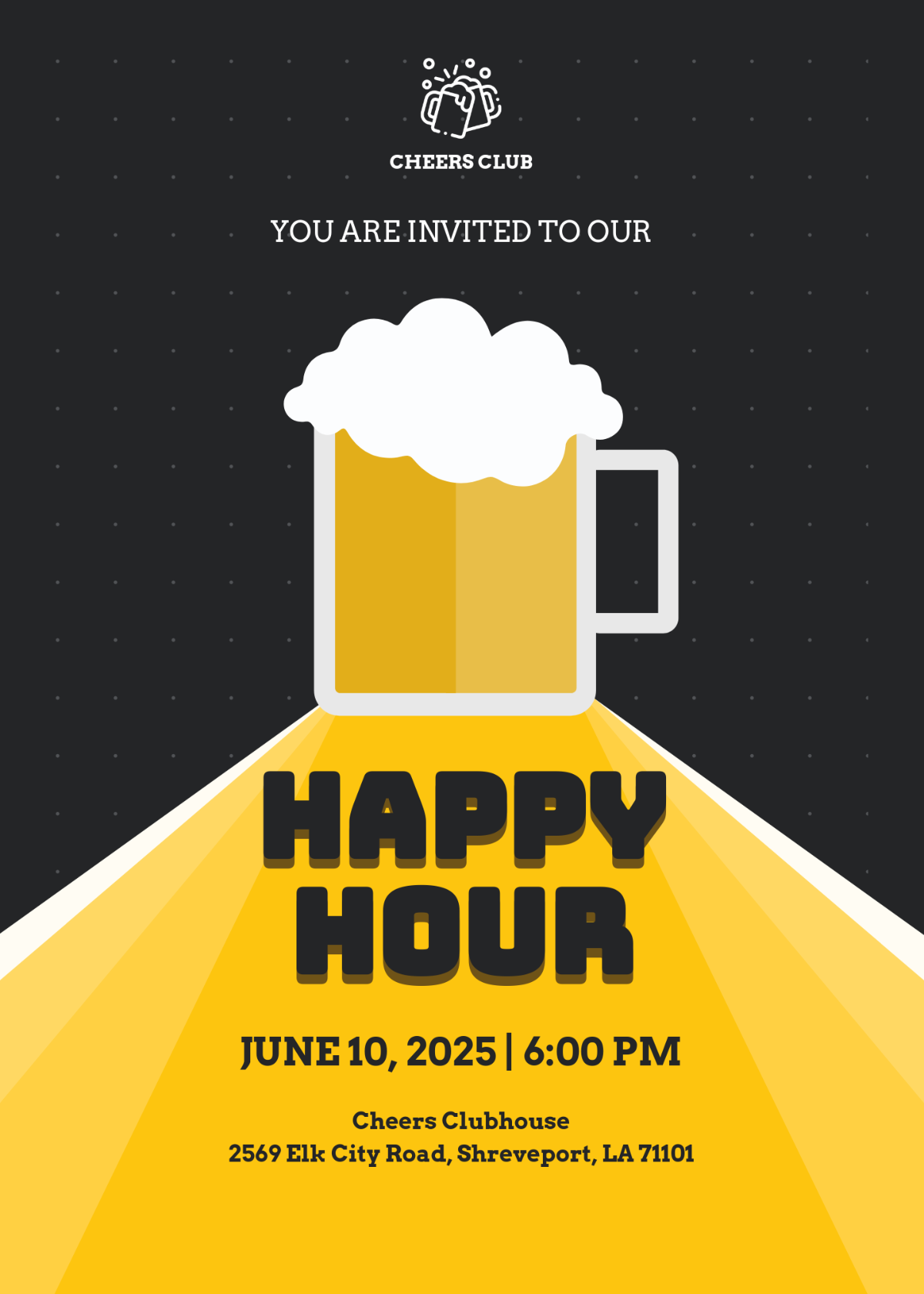 Free Happy Hour Invitation Templates Editable And Printable