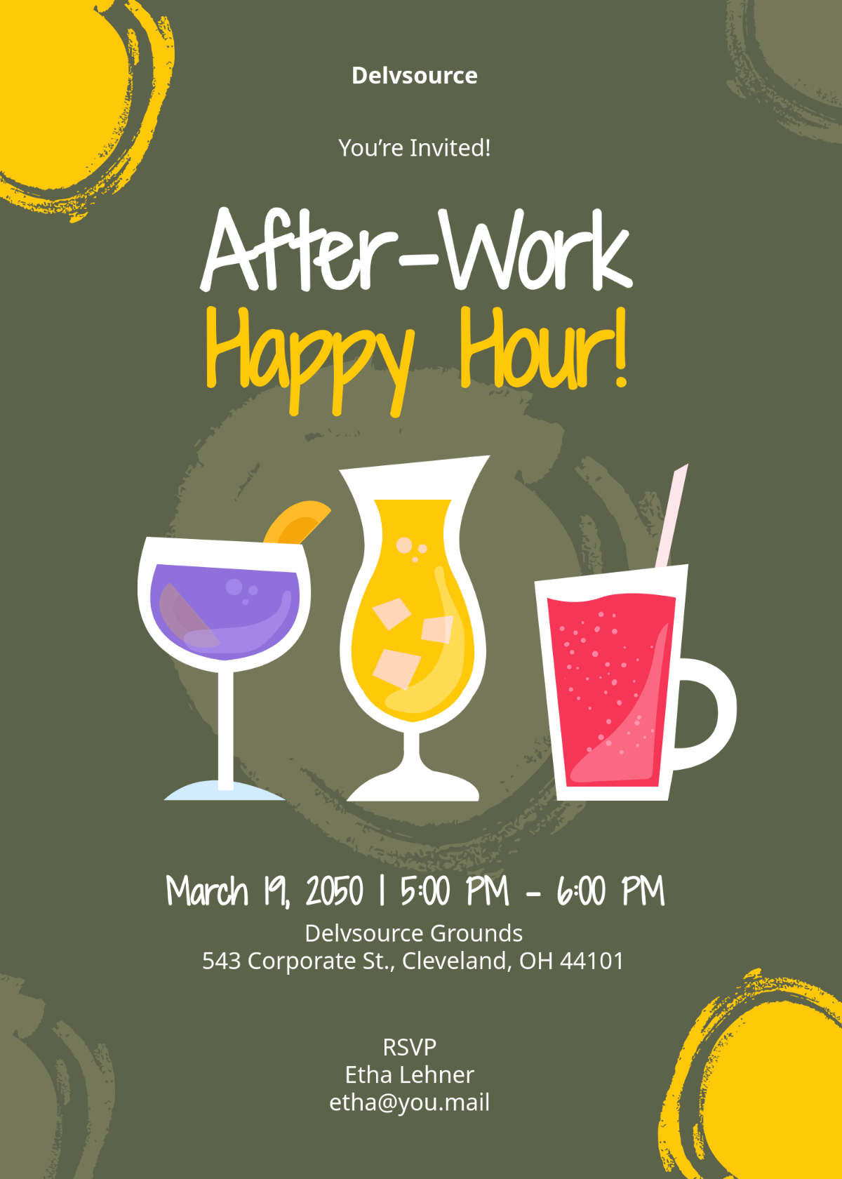 Free Happy Hour Invitation Templates Editable And Printable