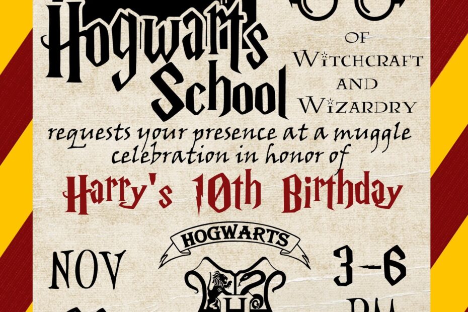 Free Harry Potter Party Invitation Party Like A Cherry