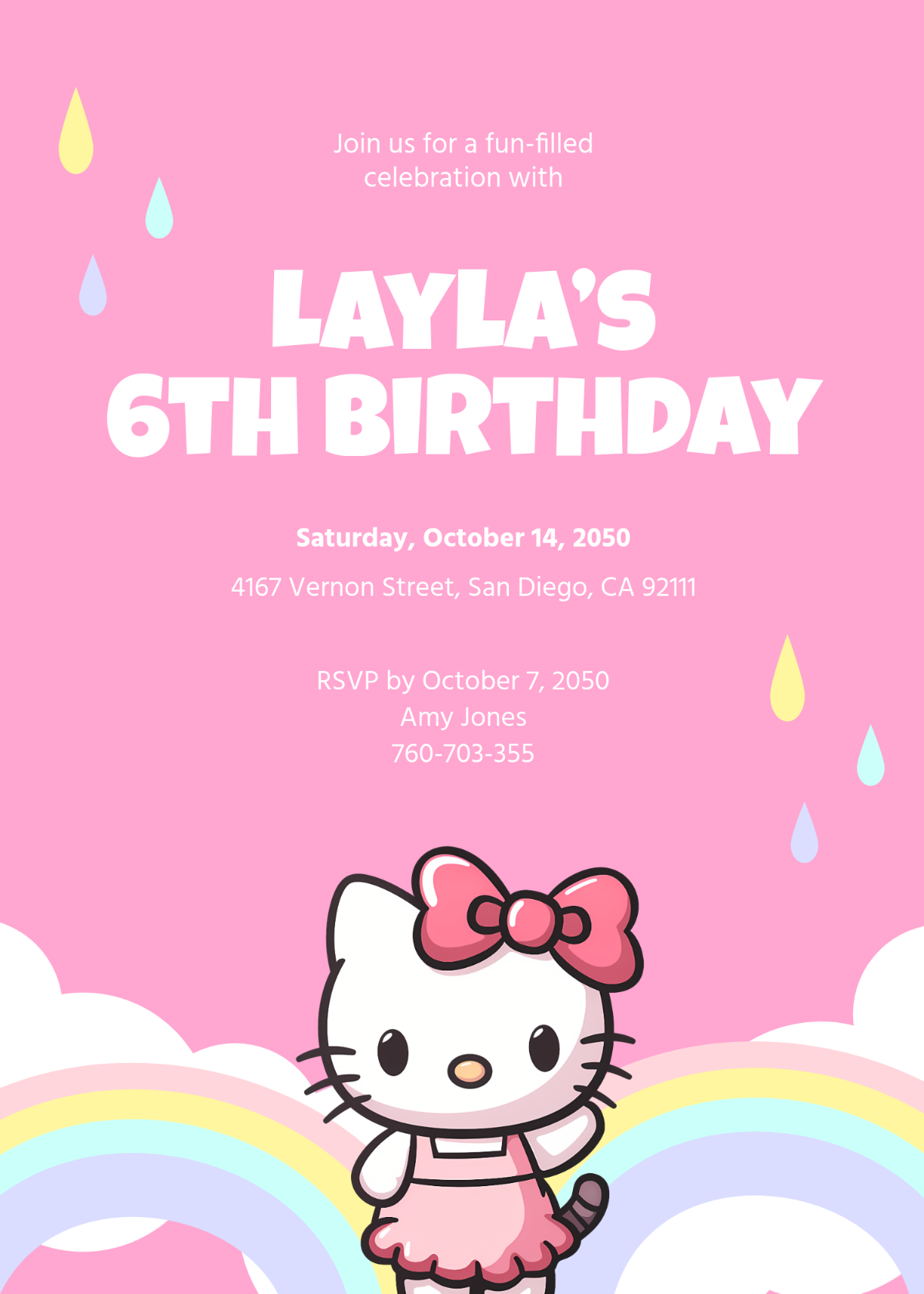 Free Hello Kitty Invitation Template To Edit Online