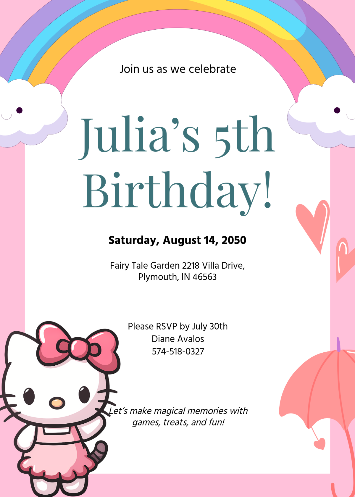 Free Hello Kitty Invitation Templates Editable And Printable
