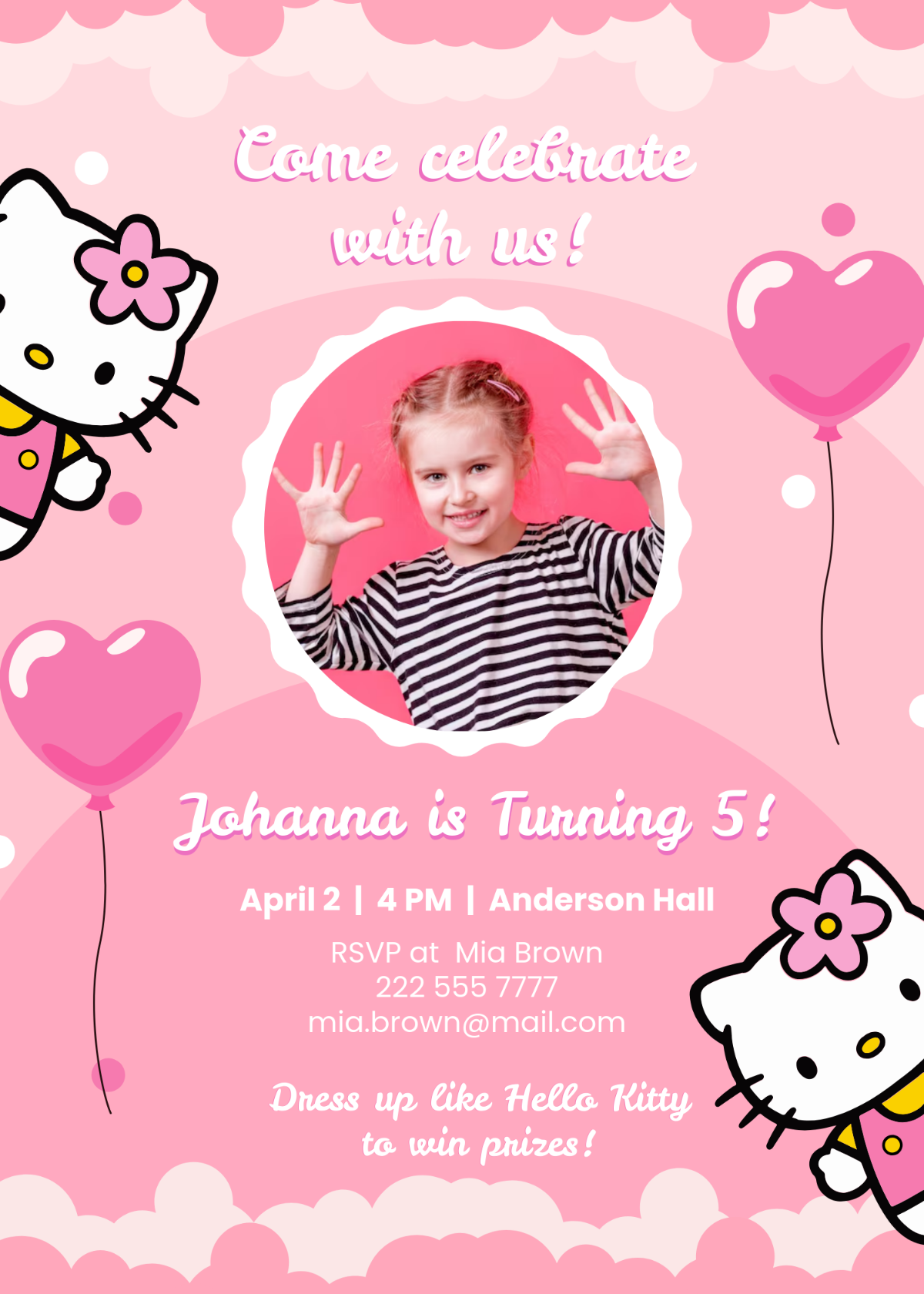 Free Hello Kitty Invitation Templates Editable And Printable