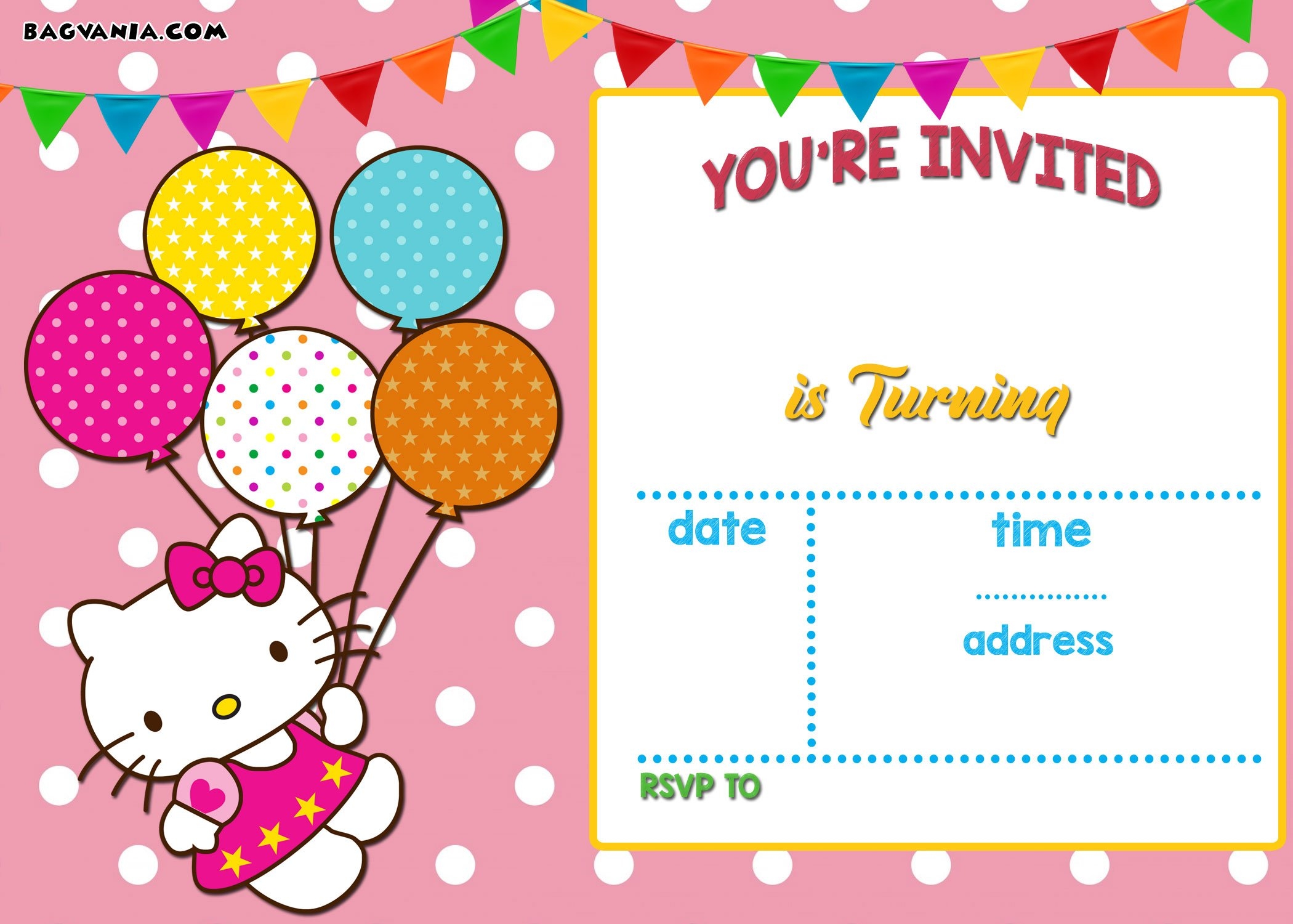 FREE Hello Kitty Invitation Templates