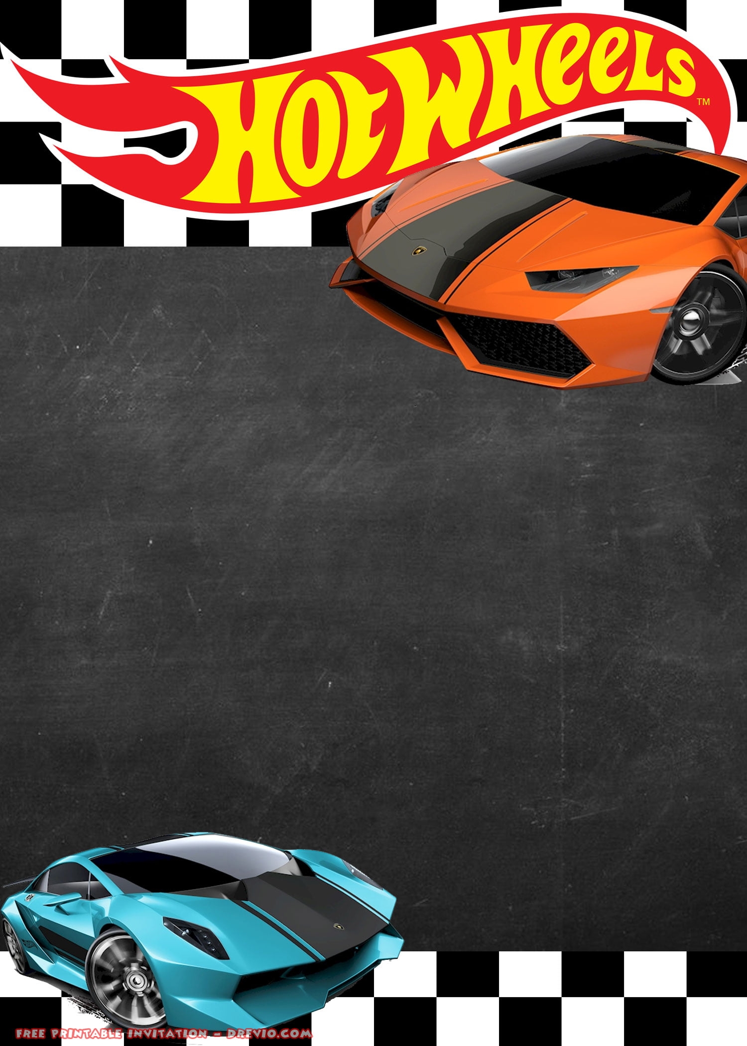 FREE Hot Wheels Lamborghini Invitation Templates Drevio Free 
