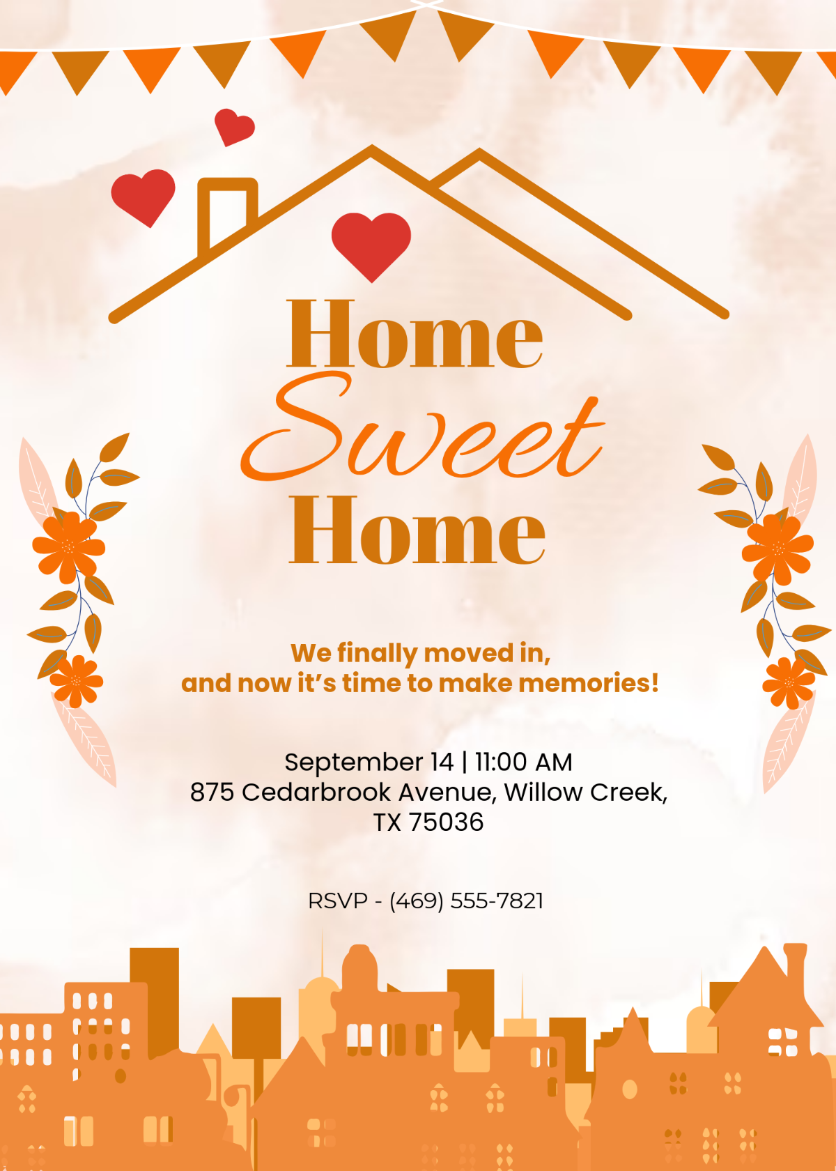 Free Housewarming Party Invitation With Message Template To Edit Online