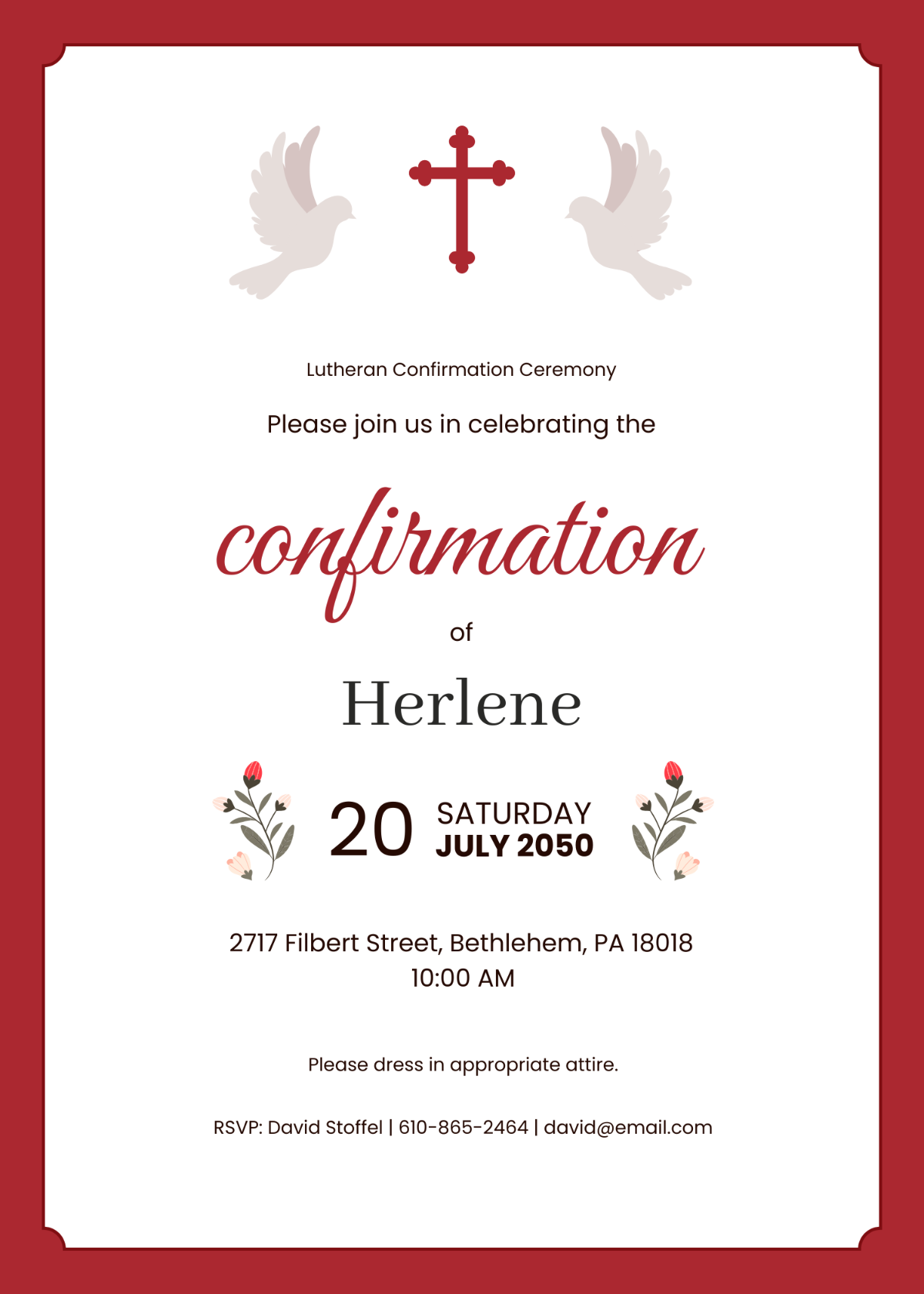 Free Lutheran Confirmation Invitation Template To Edit Online