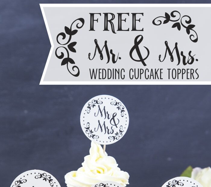 FREE Mr Mrs Wedding Cupcake Toppers Press Print Party
