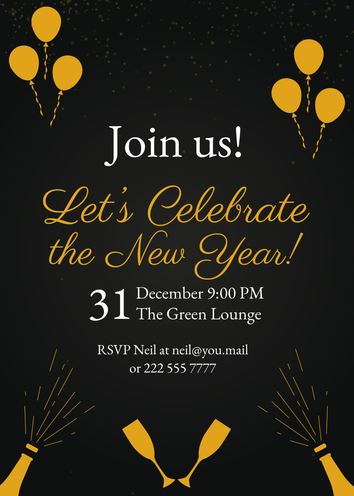Free New Year Invitation Templates Editable And Printable