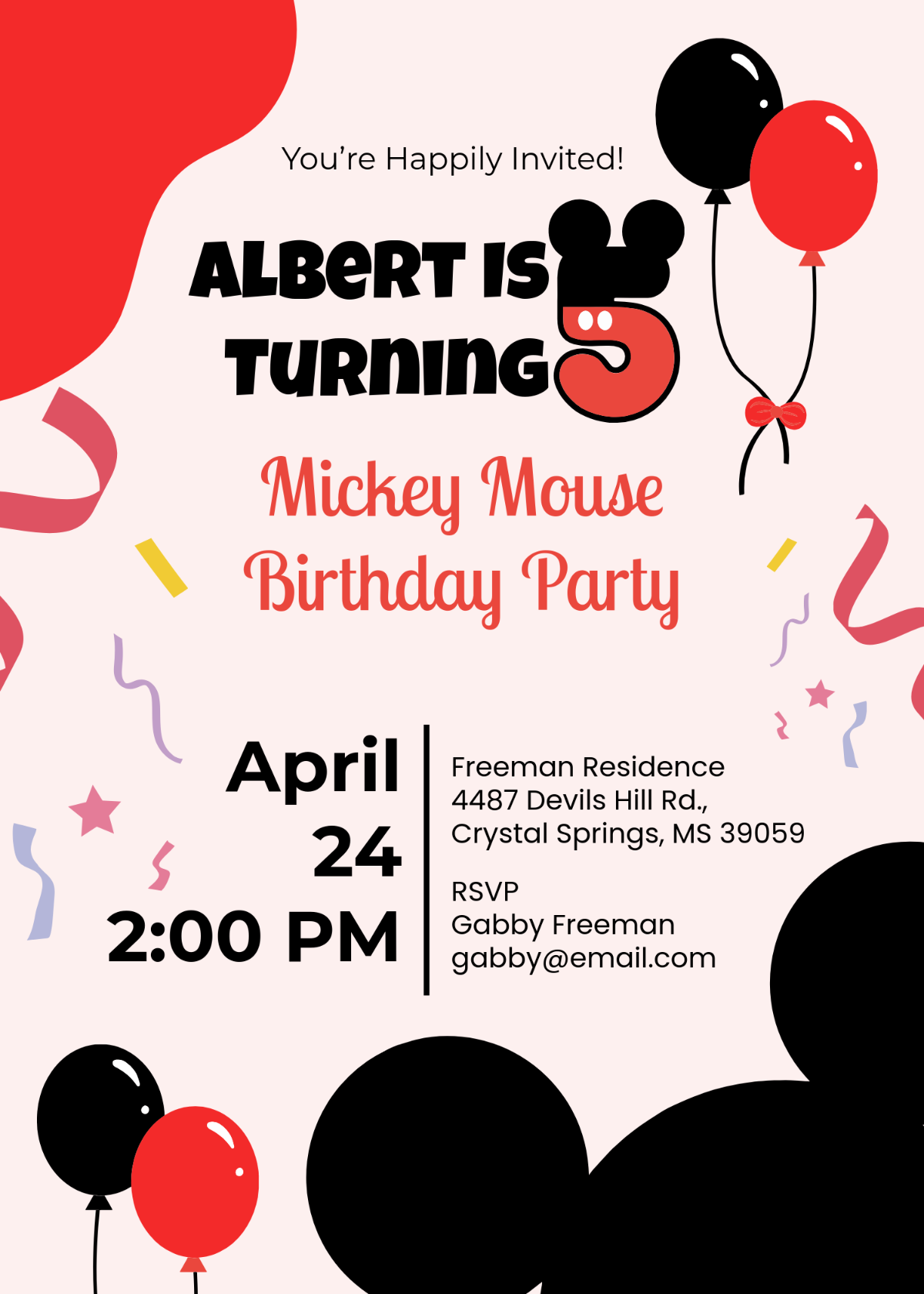 Free Oh Twodles Mickey Mouse Invitation Template To Edit Online