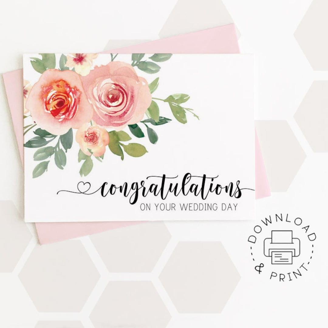 Free Online Printable Wedding Congratulations Cards Free Printable