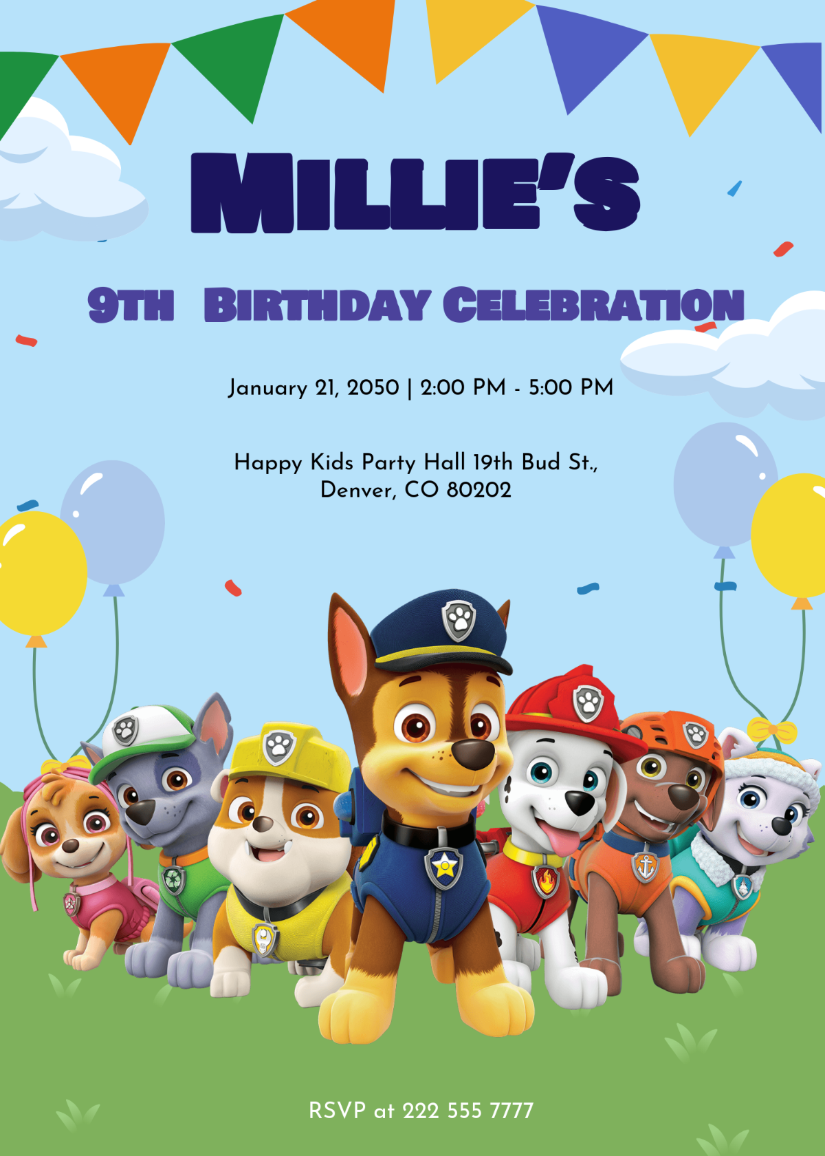Free Paw Patrol Birthday Party Invitation Template To Edit Online